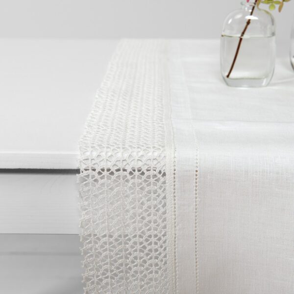 VEILA Runner da tavola bianco - immagine 2
