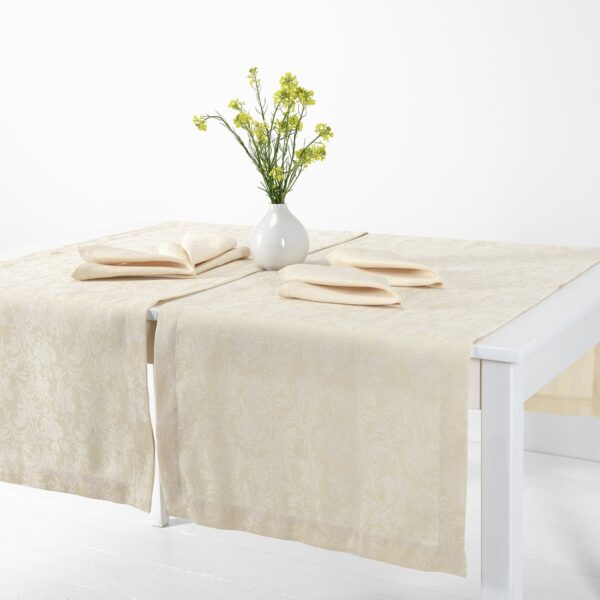 FLORA Runner da tavola crema