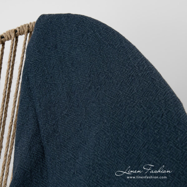 linen navy blanket, panama design.
