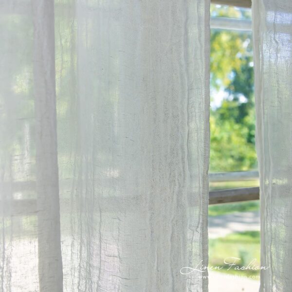 100% linen white curtain.