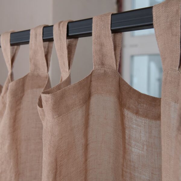 white coffee linen curtains, with loops