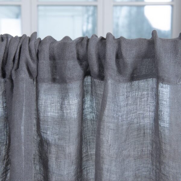 linen dark grey curtains, with channel
