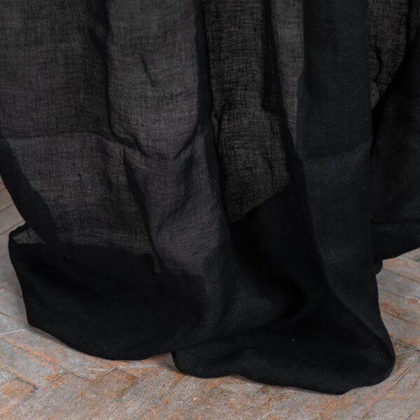 linen black curtains, gauze, transparent