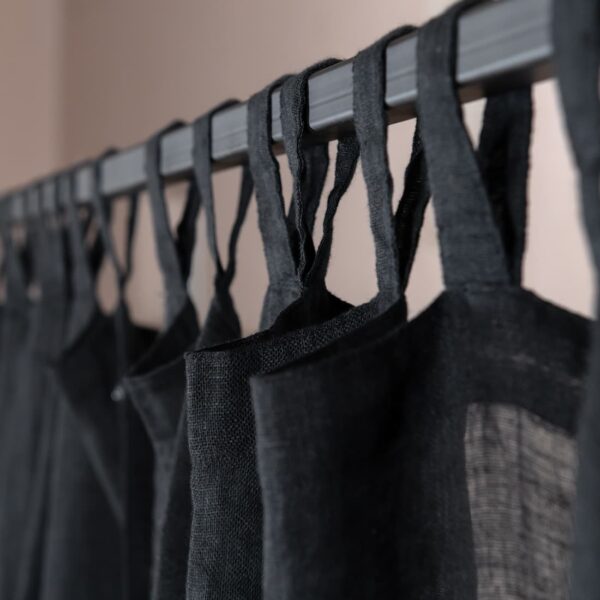 linen black curtains, with loops