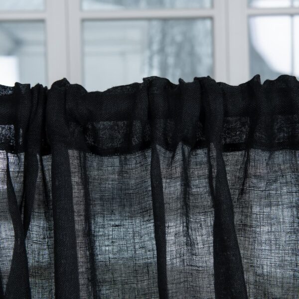 linen black curtains, with channel.