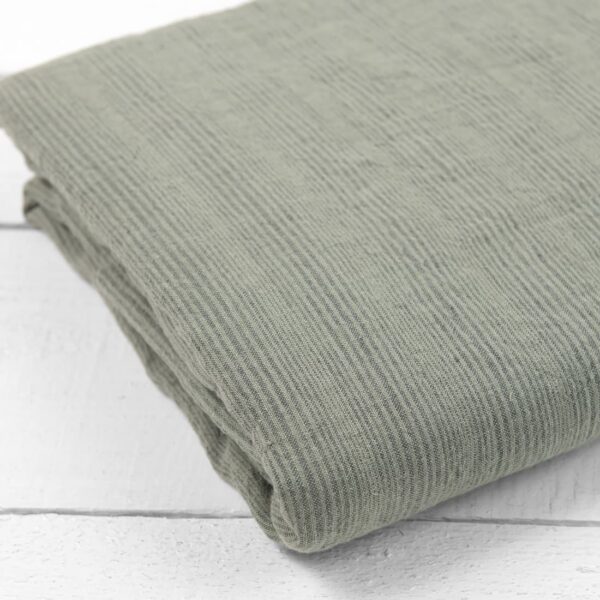 DOVI Lenzuolo piano grigio verde a righe - immagine 2