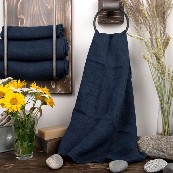 RAY Asciugamano da bagno blu scuro
