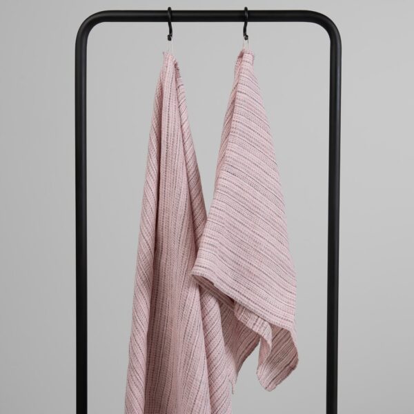 PURO Asciugamano da bagno a righe rosa - immagine 2