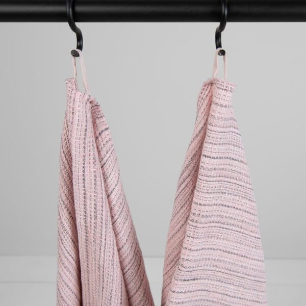 PURO Asciugamano da bagno a righe rosa - immagine 3