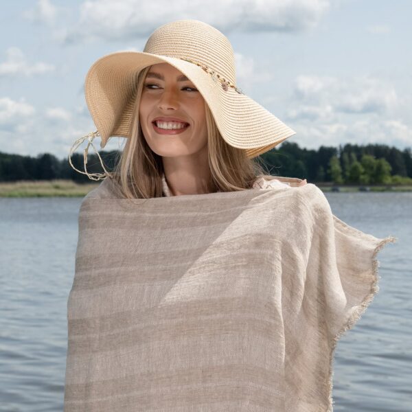 ISLA Telo mare beige a righe - immagine 3