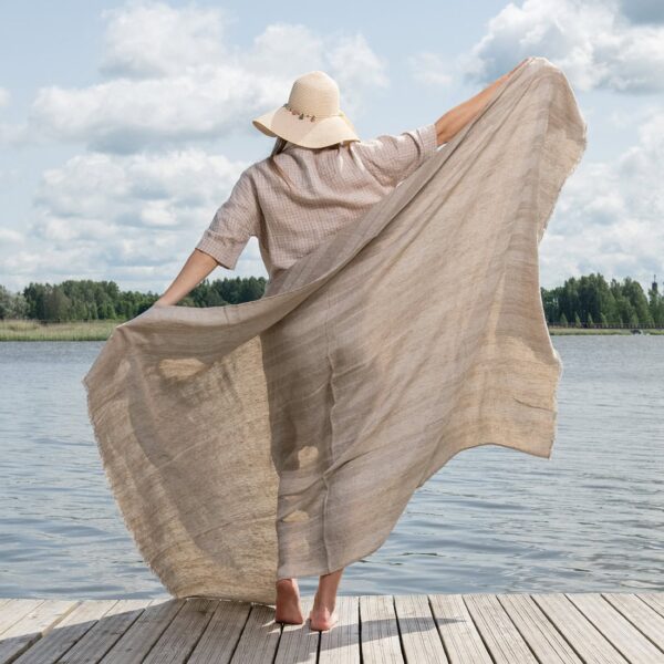 ISLA Telo mare beige a righe - immagine 5