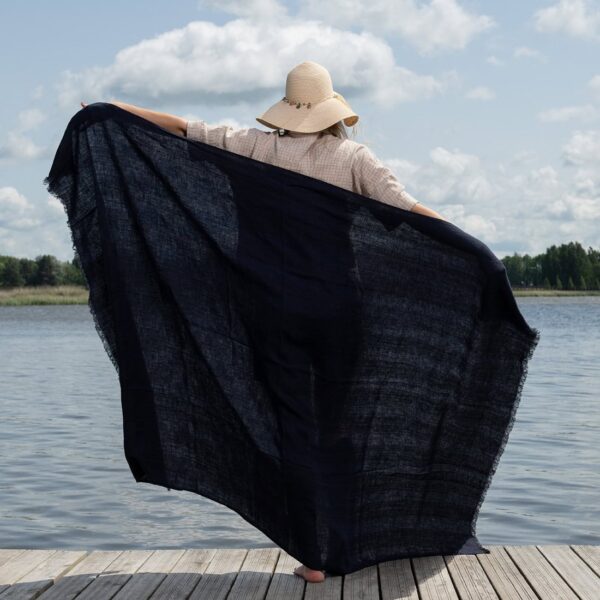 ISLA Telo mare nero blu a righe - immagine 5