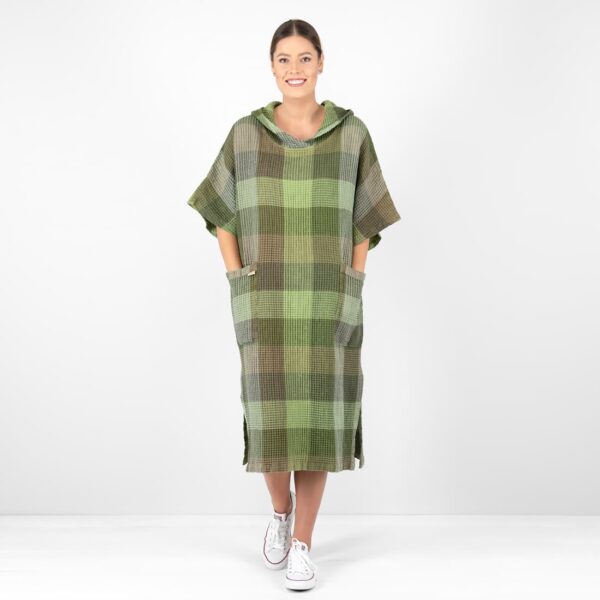 BINGO Poncho verde a quadri