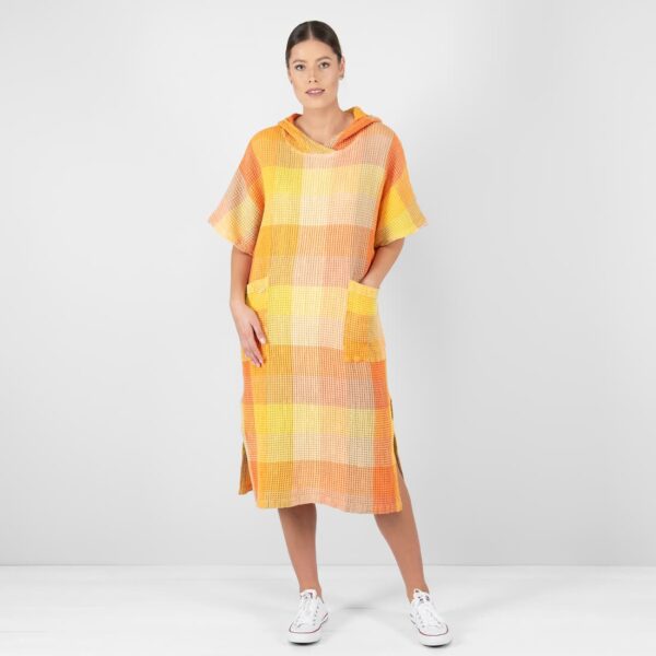 BINGO Poncho arancione a quadri