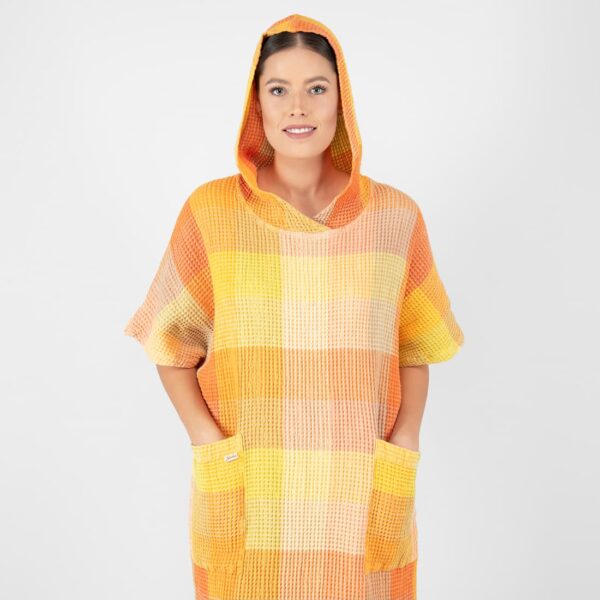 BINGO Poncho arancione a quadri - immagine 3