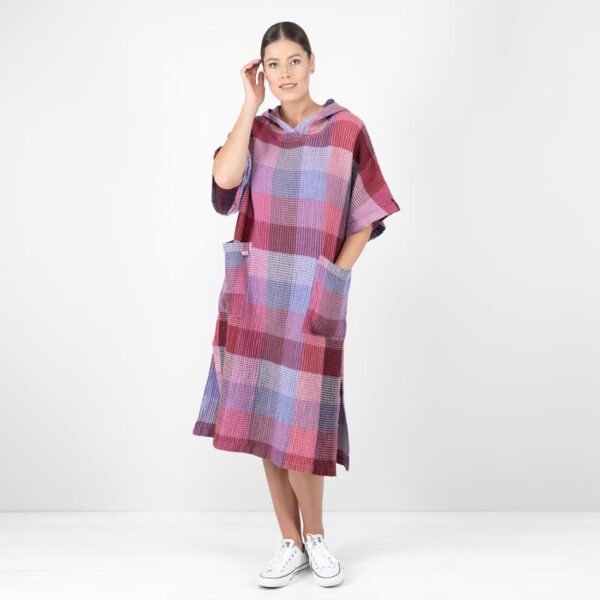 BINGO Poncho a quadri lilla