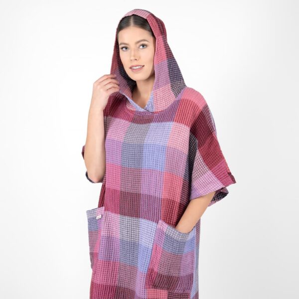 BINGO Poncho a quadri lilla - immagine 3