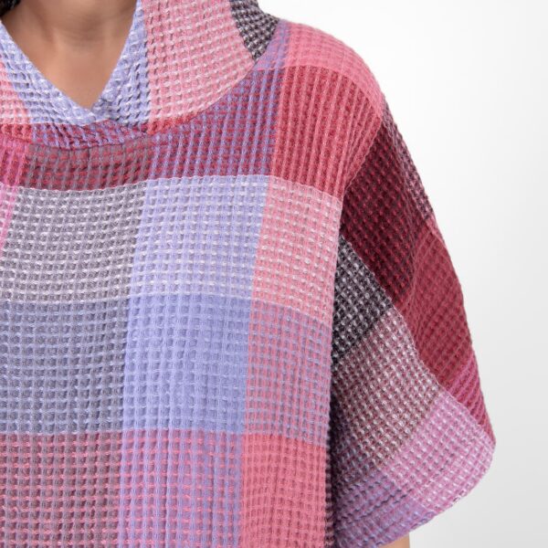 BINGO Poncho a quadri lilla - immagine 4