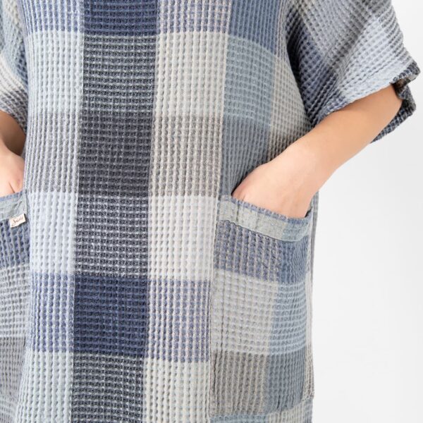 BINGO Poncho grigio blu a quadri - immagine 4