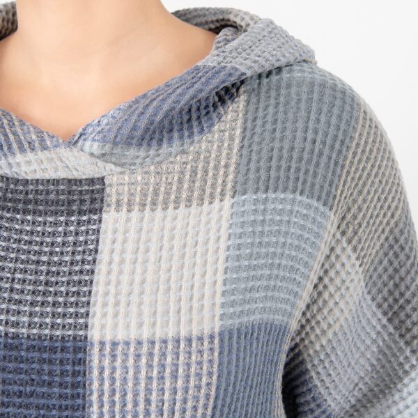 BINGO Poncho grigio blu a quadri - immagine 5