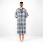 BINGO Poncho grigio blu a quadri