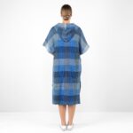 BINGO Poncho a quadri blu