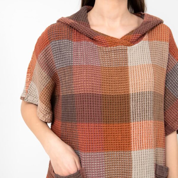 BINGO Poncho marrone a quadri - immagine 3
