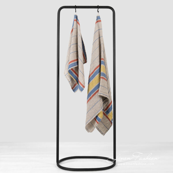 ZELDA Asciugamano da bagno beige a righe