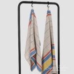 ZELDA Asciugamano da bagno beige a righe