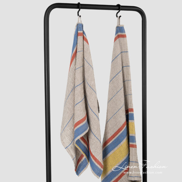 ZELDA Asciugamano da bagno beige a righe - immagine 3