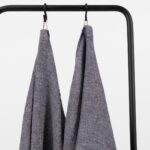 PURO Asciugamano da bagno blu melange