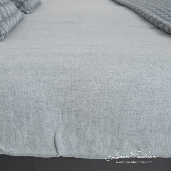 linen cotton blue grey bedlinen, duvet cover.