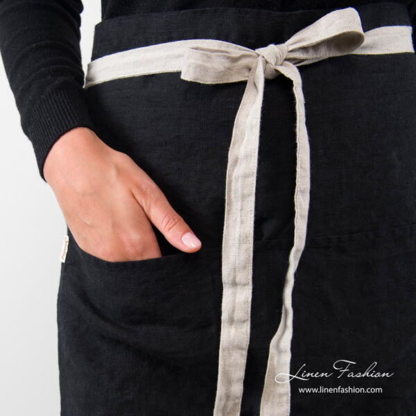 BISTRO SHORT Grembiule nero - immagine 3