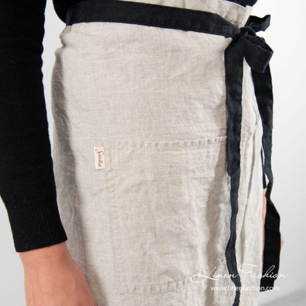 BISTRO SHORT Grembiule lino naturale - immagine 3