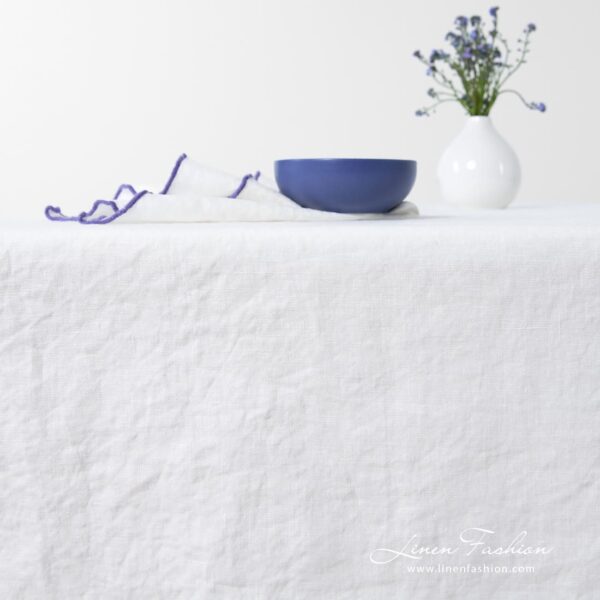 ARVO Tovaglia bianca con bordo viola - immagine 5