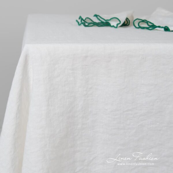 ARVO Tovaglia bianca con bordo verde - immagine 2