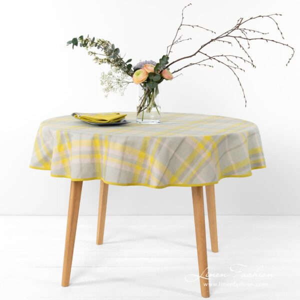 LOZANA Tovaglia rotonda/ovale grigio giallo