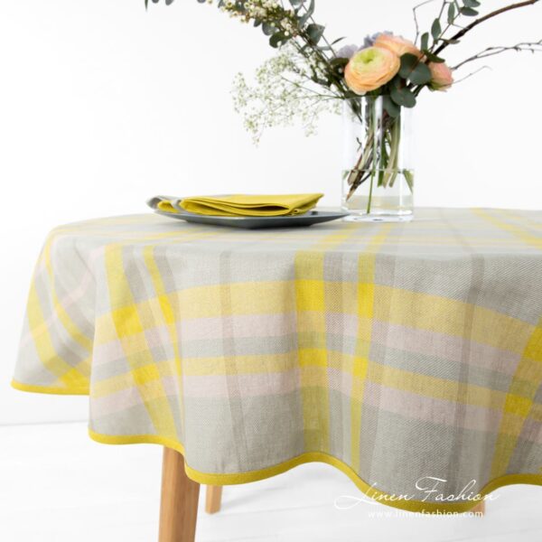 LOZANA Tovaglia rotonda/ovale grigio giallo - immagine 2
