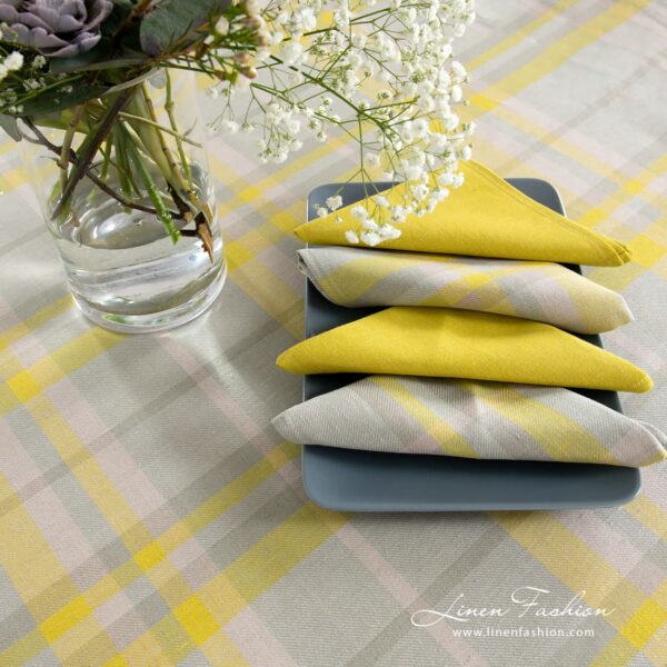 LOZANA Tovaglia rotonda/ovale grigio giallo - immagine 3