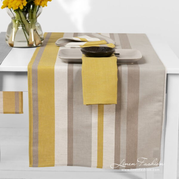 MIMOSA Runner da tavola grigio giallo - immagine 3