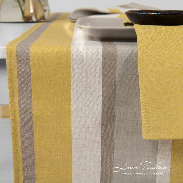 MIMOSA Runner da tavola grigio giallo - immagine 2