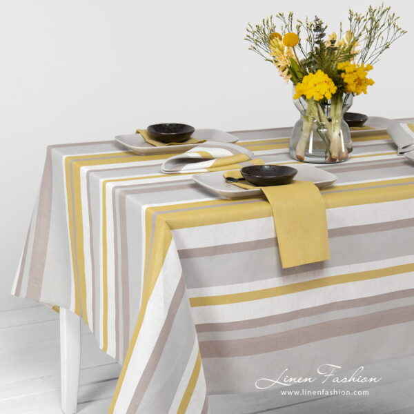 MIMOSA Tovaglia grigio giallo - immagine 3