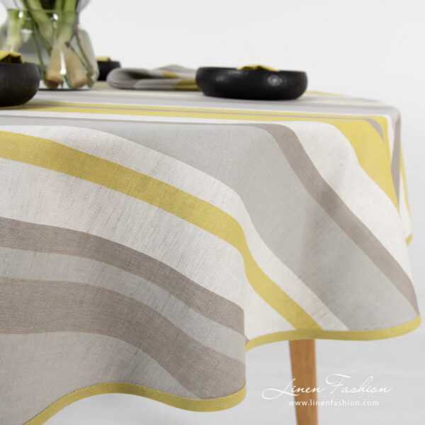 MIMOSA Tovaglia rotonda/ovale grigio giallo - immagine 3