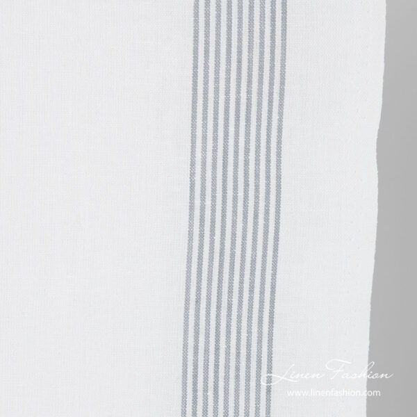 Thin grey striped edge of toweling fabric