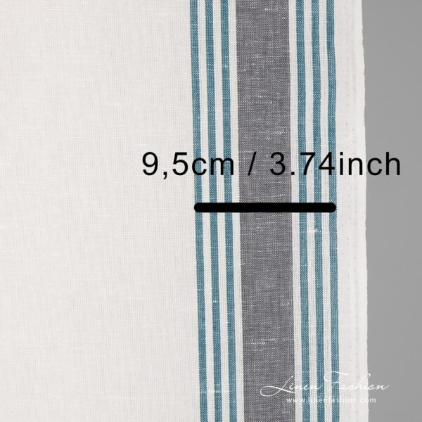Striped off white linen cotton fabric.