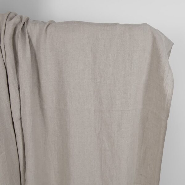 Washed linen fabric in natural grey