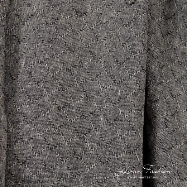 Melange linen fabric in black.