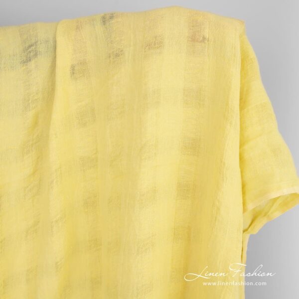 Yellow linen fabric, perfect for curtains, tablecloths, scarves and shawls