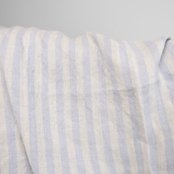 linen washed fabric blue stripes, width 145cm.