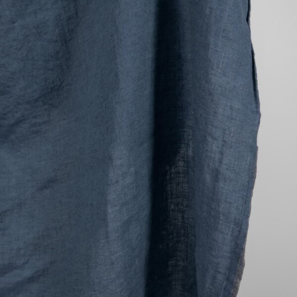 Linen washed fabric dark blue color soft and supple fit for sewing